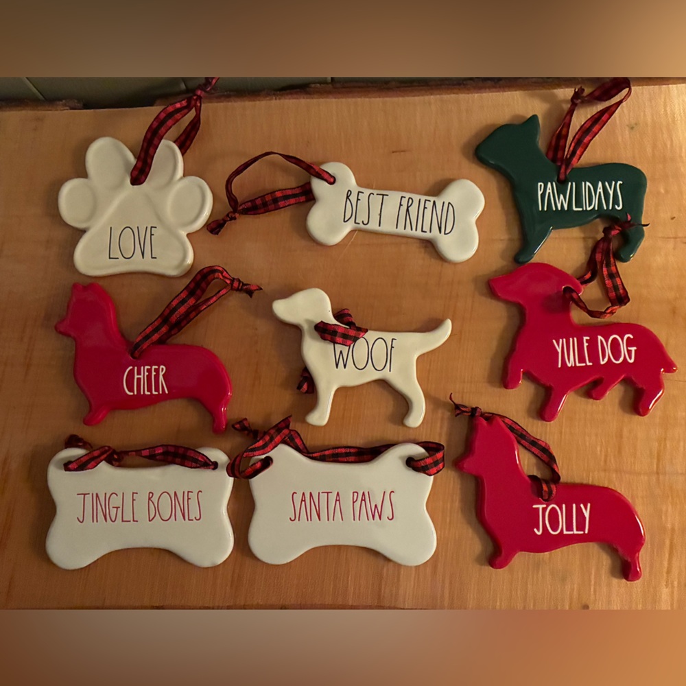 Rae Dunn Dog Ornaments Set